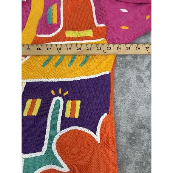 Vintage 90s Knit Pullover Sweater Women's Size Medium Pink - Picture 7 of 9